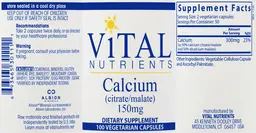 Label for Calcium (Citrate/Malate) 150 mg