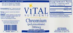 Label for Chromium (Polynicotinate) 200 mcg