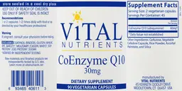 Label for CoEnzyme Q10 30 mg