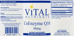 Label for CoEnzyme Q10 60 mg
