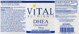 Label for DHEA (Micronized) 10 mg
