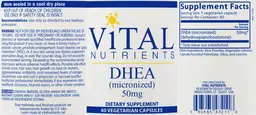 Label for DHEA (Micronized) 50 mg