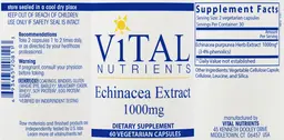 Label for Echinacea Extract 1000 mg