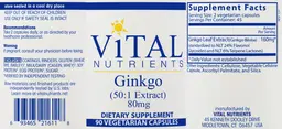 Label for Ginkgo (50:1 Extract) 80 mg