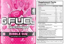 Label for G Fuel Bubble Gum