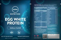 Label for Egg White Protein Vanilla Flavor