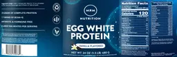 Label for Egg White Protein Vanilla Flavored