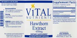 Label for Hawthorn Extract 450 mg