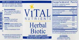 Label for Herbal Biotic