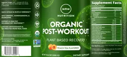 Label for Organic Post-Workout Peach Tea Flavored