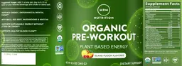 Label for Organic Pre-Workout Island Fusion Flavored