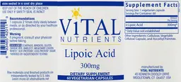 Label for Lipoic Acid 300 mg
