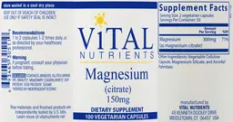 Label for Magnesium (Citrate) 150 mg