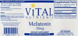 Label for Melatonin 20 mg
