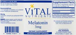 Label for Melatonin 3 mg