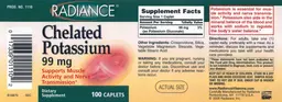 Label for Chelated Potassium 99 mg