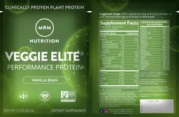 Label for Veggie Elite Vanilla Bean