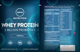 Label for Whey Protein Vanilla
