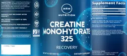 Label for Creatine Monohydrate 325
