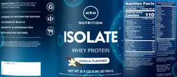 Label for Isolate Whey Protein Vanilla Flavored
