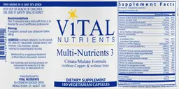 Label for Multi-Nutrients 3 (without Copper & without Iron)