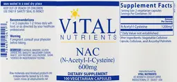 Label for NAC (N-Acetyl-l-Cysteine) 600 mg