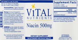 Label for Niacin 500 mg