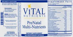 Label for PreNatal Multi-Nutrients