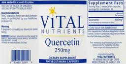 Label for Quercetin 250 mg