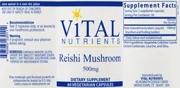 Label for Reishi Mushroom 500 mg