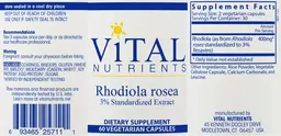 Label for Rhodiola Rosea 3%