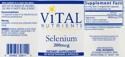 Label for Selenium 200 mcg