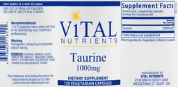 Label for Taurine 1000 mg