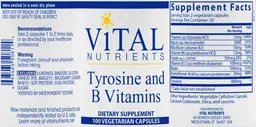 Label for Tyrosine and B Vitamins