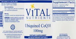 Label for Ubiquinol CoQ10 100 mg