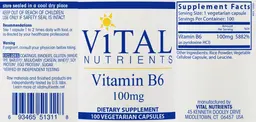 Label for Vitamin B6 100 mg