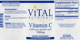 Label for Vitamin C 1000 mg