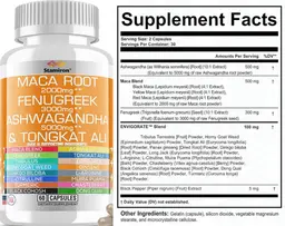 Label for Maca Root Fenugreek Ashwagandha & Tongkat Ali