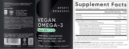 Label for Vegan Omega-3 Algae Oil