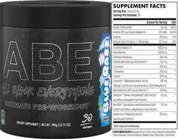 Label for Ultimate Pre-Workout Blue Razz