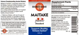 Label for Maitake D Fraction Standard