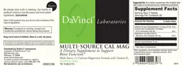 Label for Multi-Source Cal Mag