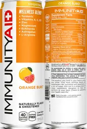 Label for ImmunityAid Wellness Blend Orange Burst