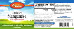 Label for Chelated Manganese 20 mg