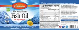 Label for The Very Finest Fish Oil Natural Lemon Flavor