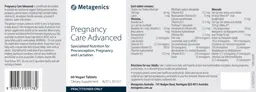Label for Pregnancy Care Advanced