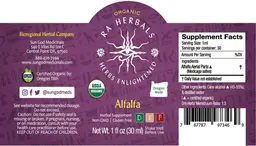 Label for Organic Alfalfa