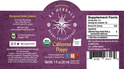 Label for Organic California Poppy