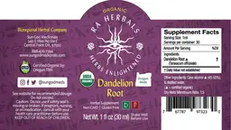 Label for Organic Dandelion Root