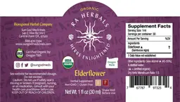Label for Organic Elderflower